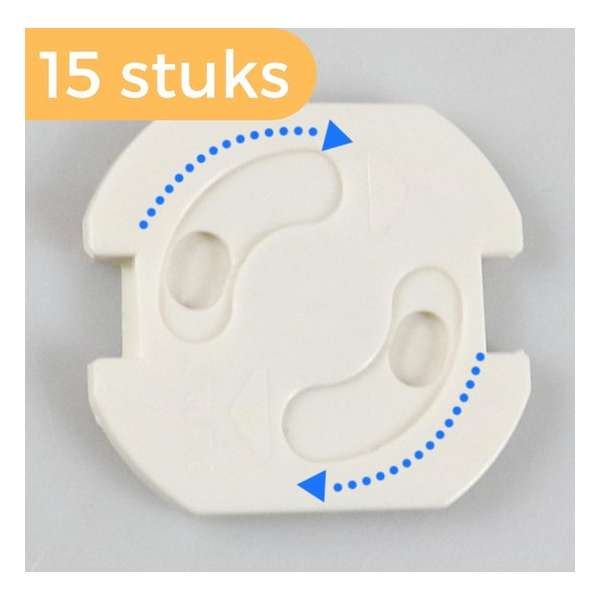 15x Zelfklevende Stopcontact Beveiliging Beschermers - Kind Peuter Baby Stopcontactbeveiliging - Wit - Pless®