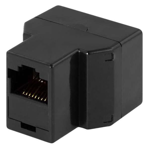 DELTACO MD-13A - Driewegaansluiting 8P / 8C RJ45, zwart