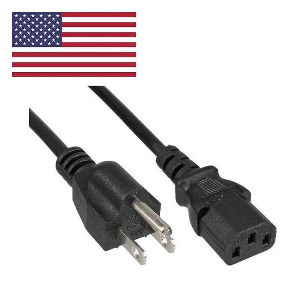 InLine Apparaatsnoer met rechte C13 plug en rechte Amerikaanse (type B) stekker - AWG18 / zwart - 0,50 meter