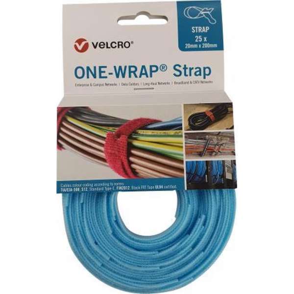 Velcro® ONE-WRAP® klittenband kabelbinder 20mm x 150mm Licht Blauw