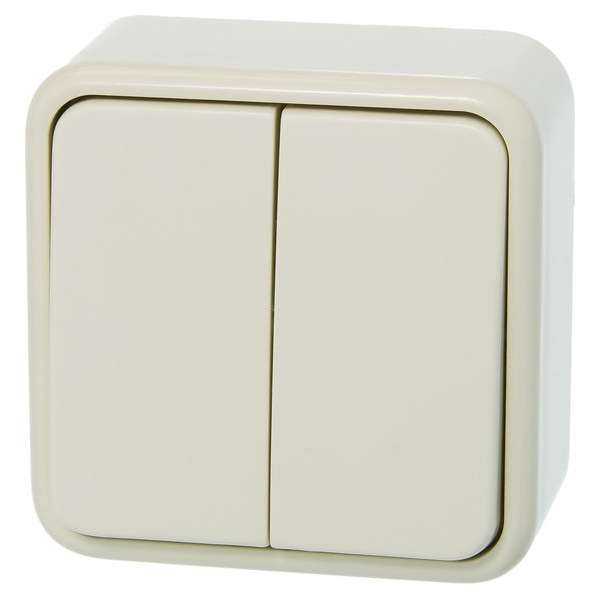 GAMMA dubbele serieschakelaar | serie Andes | opbouw | creme