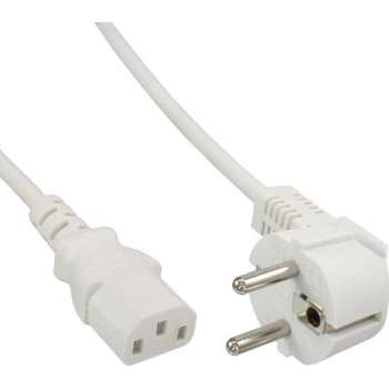 Cablexpert Apparaatsnoer met rechte C13 plug en haakse stekker - 3x 0,75mm / wit - 1,8 meter