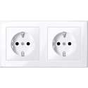 Stopcontact Compleet - Inbouw - Randaarde - 2V - Horizontaal - Actief Wit - M-Smart - Schneider Electric - MEG2328-1425