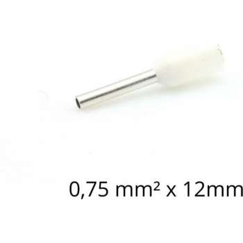 Adereindhuls 0,50 mm² x10 mm wit 100 stuks | Ferrule | Draadhuls | Adereindhulzen | Eindverbinder