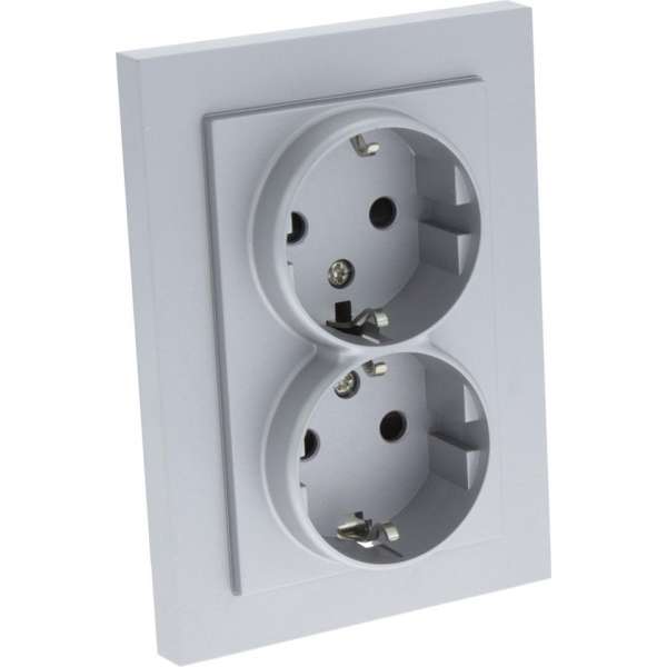 Q-Link S–Line contactdoos – 2–voudig – randaarde – aluminium