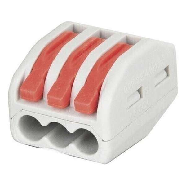 Showgear LED Cable connector 3 weg rood (Verpakking 10 stuks)