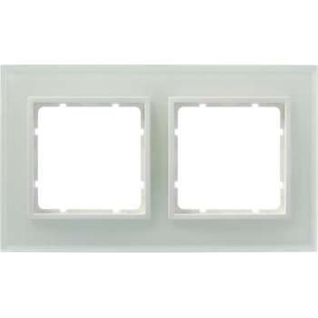 Berker Afdekraam 2-Voudig Glas Wit B.1-B.3-B.7 (Te combineren met Berker S1 serie)