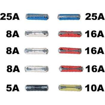 Set porcelein zekering 10 stuks