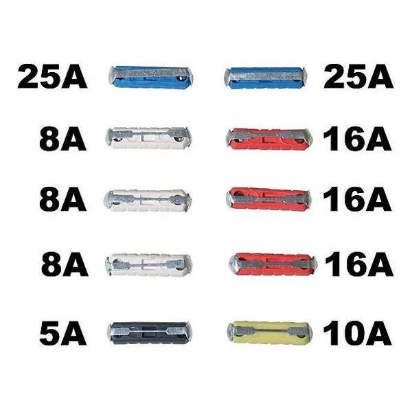 Set porcelein zekering 10 stuks