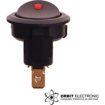 Orbit Electronic® - Wipschakelaar 12V Rond - Rood LED indicator - Auto/Boot/Camper - Per Stuk