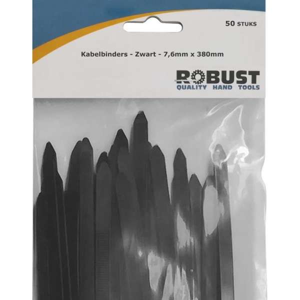 Robust Kabelbinders 50Stuks/Zak Zwart 7,6mm x 380mm