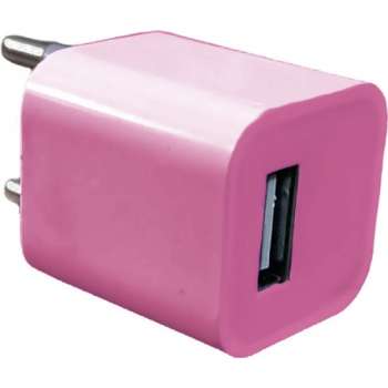 Universeel - USB adapter - USB stekker - USB lader - Blokje - Roze