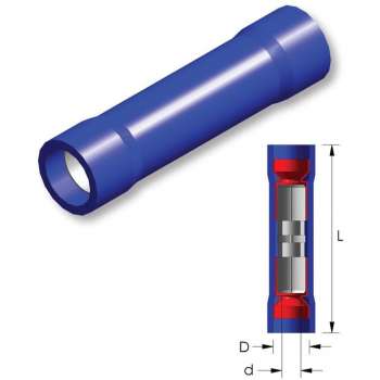 PVC doorverbinder easy entry Blauw 5st - Kabelschoen - AMP connector