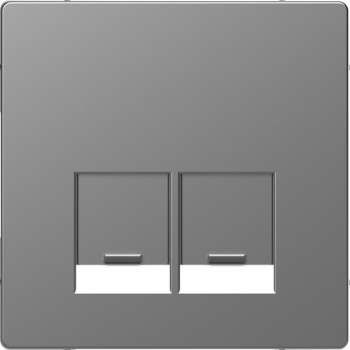 Inzetstuk RJ45 Actassi 2V - Kunststof - RVS Look - Systeem Design - Schneider Electric - MTN4572-6036