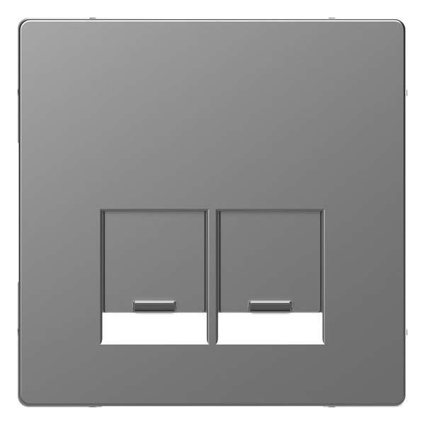 Inzetstuk RJ45 Actassi 2V - Kunststof - RVS Look - Systeem Design - Schneider Electric - MTN4572-6036