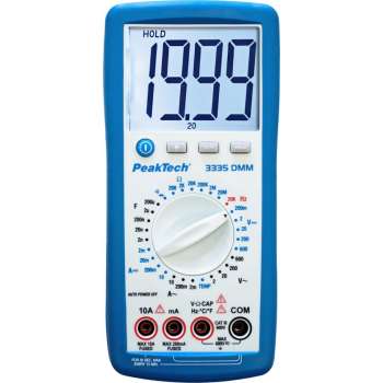 Peaktech 3335: Digitale multimeter ~ 2.000 counts ~ 600V AC / DC ~ 10A AC / DC - manu.-bereik