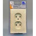 BERKER S1 stopcontact dubbel, volle afdekplaat, inbouw | CREME