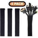 Kabel Organiser Set 4X - Kabelgoot - Kabel Management - Kabelhouder - voor Bureau en TV - Kabelbeschermer - Kabelbrug - Zwart