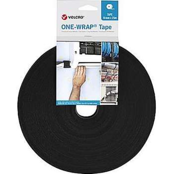 VELCRO® ONE  - WRAP® klittenband rol   -  10mm x 25m   -  zwart