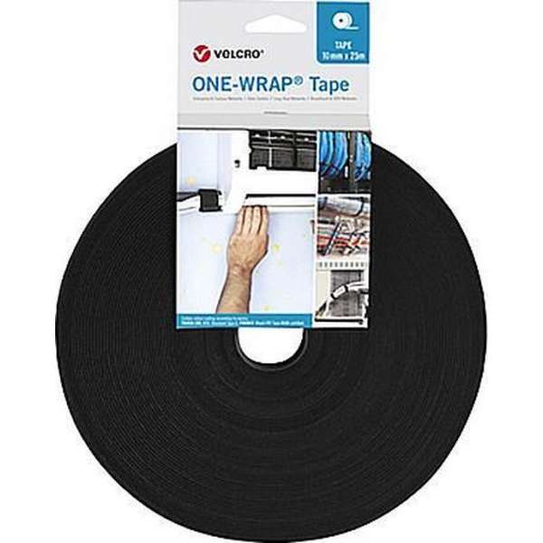 VELCRO® ONE  - WRAP® klittenband rol   -  10mm x 25m   -  zwart