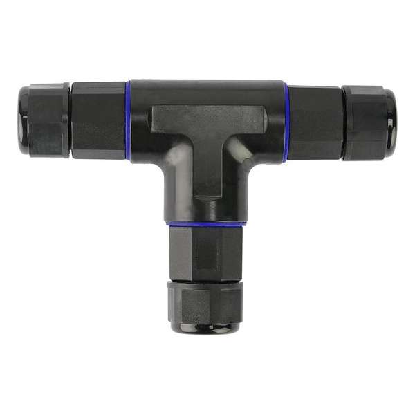 Kabelverbinder - T Connector - Waterdicht IP68 - 3 Aderig - Zwart