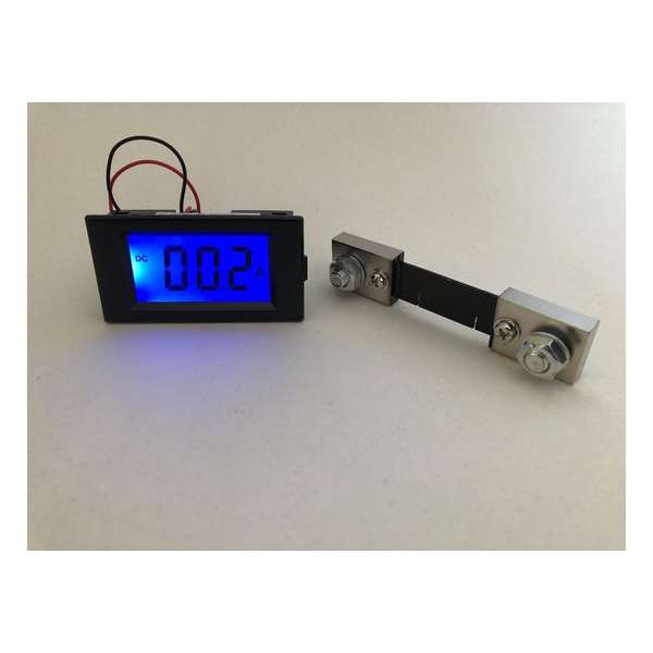 DC Ampere stroom meter met shunt (50A) | LCD-scherm