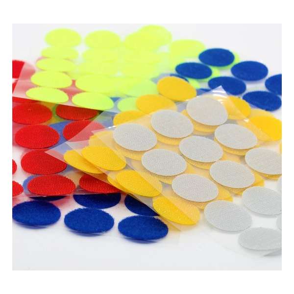 Lot van 125 paar Velcro Zelfklevende rindjes, mix kleuren in diameter 20mm Klittenband Rond