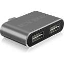 ICY BOX IB-HUB1201-C USB 2.0 interfacekaart/-adapter