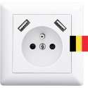 Homra Brock USB stopcontact | Inbouw wandcontactdoos | Wit | Penaarde (BELGIË)