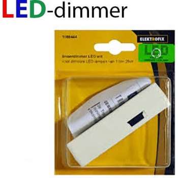 ELEKTROFIX 230V snoerdimmer voor dimbare LED-lampen 1-25W| WIT