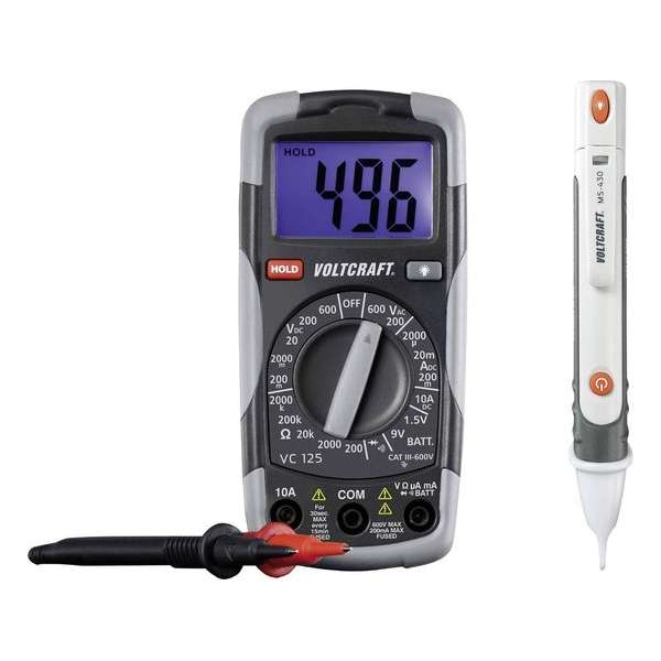 VOLTCRAFT DT-TEST-KIT 150 Multimeter Digitaal CAT III 600 V Weergave (counts): 2000