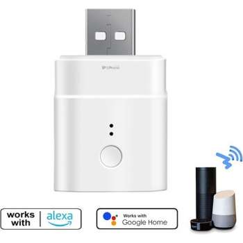 DrPhone SON1 - USB Smart Adapter - Micro - Voice Control Met Alexa / Google Home - Wit