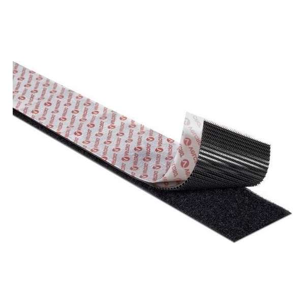 VELCRO® VEL-EC60217 Klittenband Om vast te plakken Haak- en lusdeel (l x b) 5000 mm x 20 mm Zwart 5 m