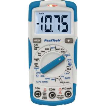 PeakTech 1075 Digitale multimeter ~ 2.000 counts ~ 600V AC / DC ~ 10A DC ~ met NCV