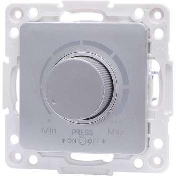 LED Dimmer - Aigi Jura - Inbouw - Vierkant - Kunststof - Enkel Knop - 3-100W - Zilver