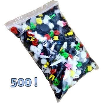 Set van 500 universele clips en pluggen (voor de auto)