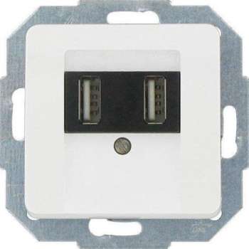 KOPP serie MILANO, dubbel USB-stopcontact, inbouw | wit