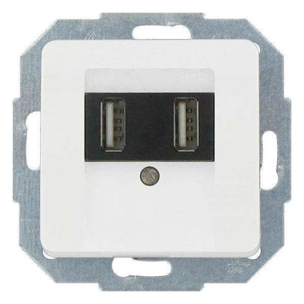 KOPP serie MILANO, dubbel USB-stopcontact, inbouw | wit