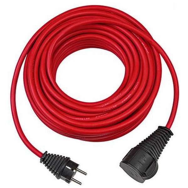 Allteq - Verlengkabel - Buitenkabel - Rubber - IP44 - Rood - 25 meter