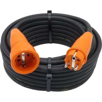 Verlengsnoer - 05 meter - 3G1.5 - Neopreen - IP44 - Randaarde - Oranje stekkers - Verlengkabel