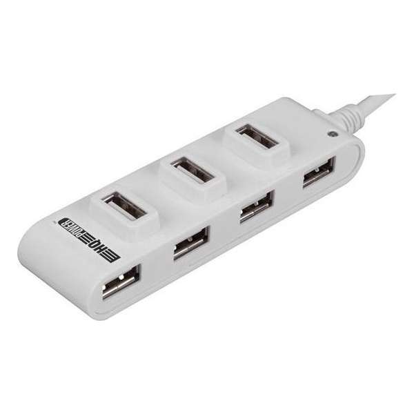 Hq-power Stekkerdoos Usb 2.0 High Speed 7-voudig 10 Cm Abs Wit