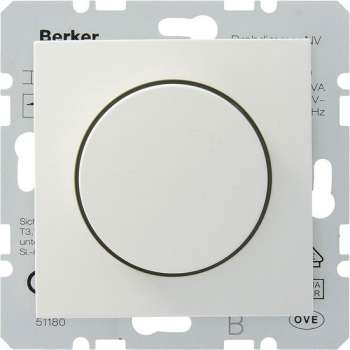 Berker Dimmer Spoelentrafo 20-500W Wit - B.1/B.3/B.7 (Te combineren met Berker S1 serie)