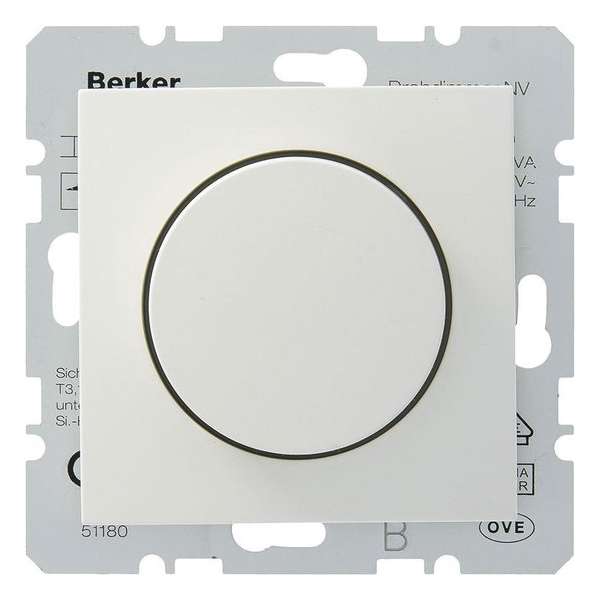 Berker Dimmer Spoelentrafo 20-500W Wit - B.1/B.3/B.7 (Te combineren met Berker S1 serie)