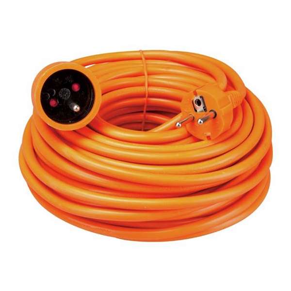 Perel Verlengkabel 20 Meter Rubber Oranje