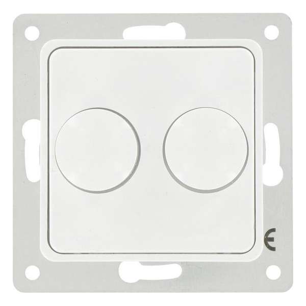 KOPP model Milano duo-dimmer 20-100W, 12V halogeen i.c.m. gewikkelde trafo | WIT