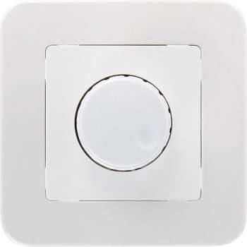 LED Dimmer - 230V - Inbouw Enkel Knop - 1-300W - Incl. Afdekraam - Wit