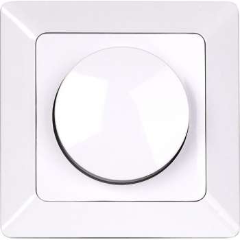 LED Dimmer - Igna - Inbouw - Enkel Knop - 3-60W - Incl. Afdekraam - Wit