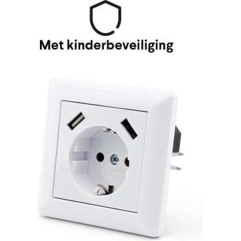 Stopcontact met 2 USB poorten Wandcontactdoos USB | Wit