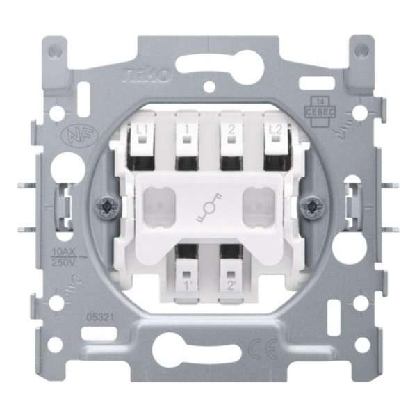 Niko Dubbelpolige wisselschakelaar sokkel steekklemmen - 170-02205