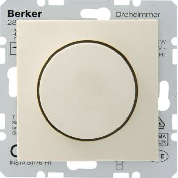 Berker inbouw dimmer 230V gloei & halogeen lampen creme 60-400W (Te combineren met Berker B.1-B.3-B.7 serie)